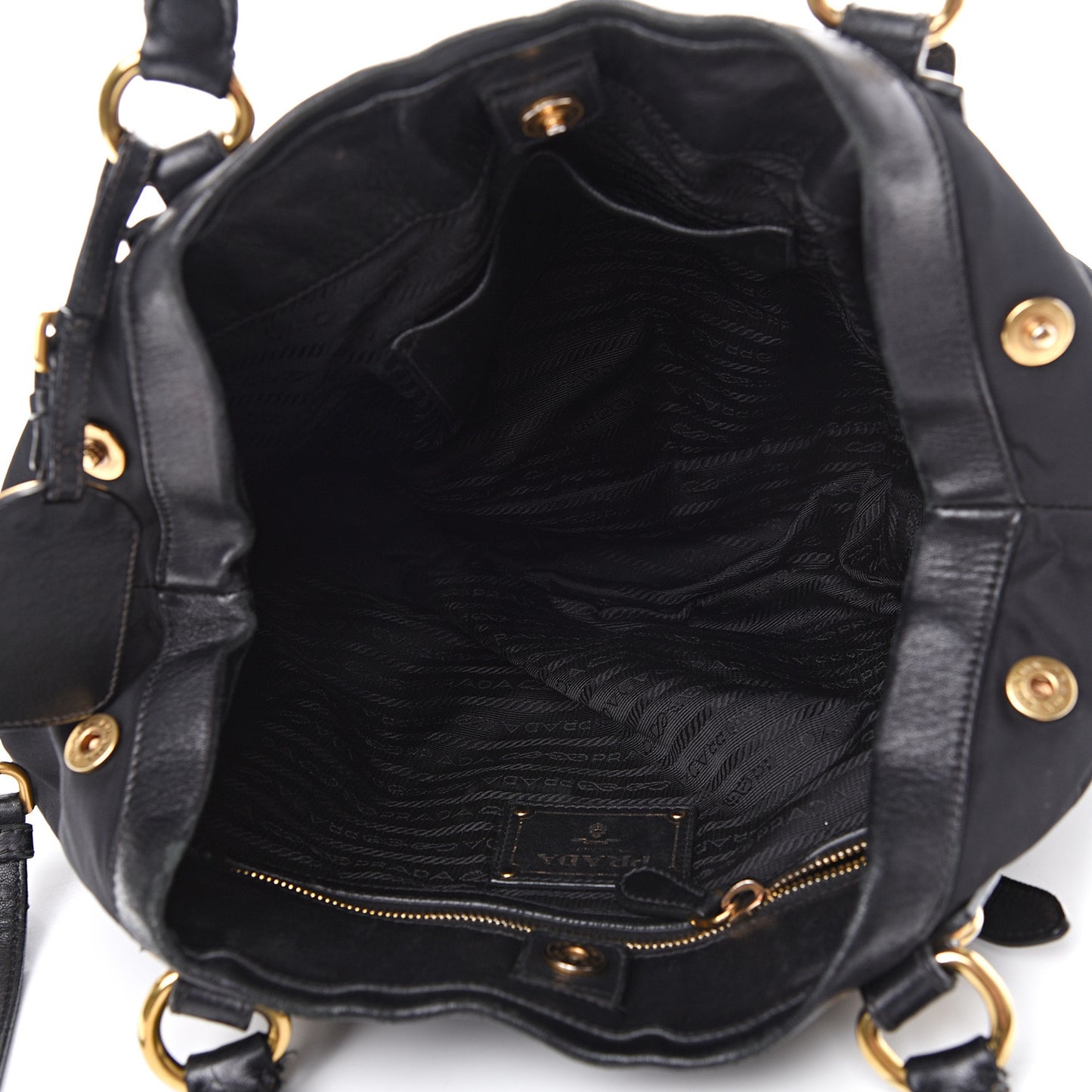 Tessuto Nylon Jacquard Logo Tote Black