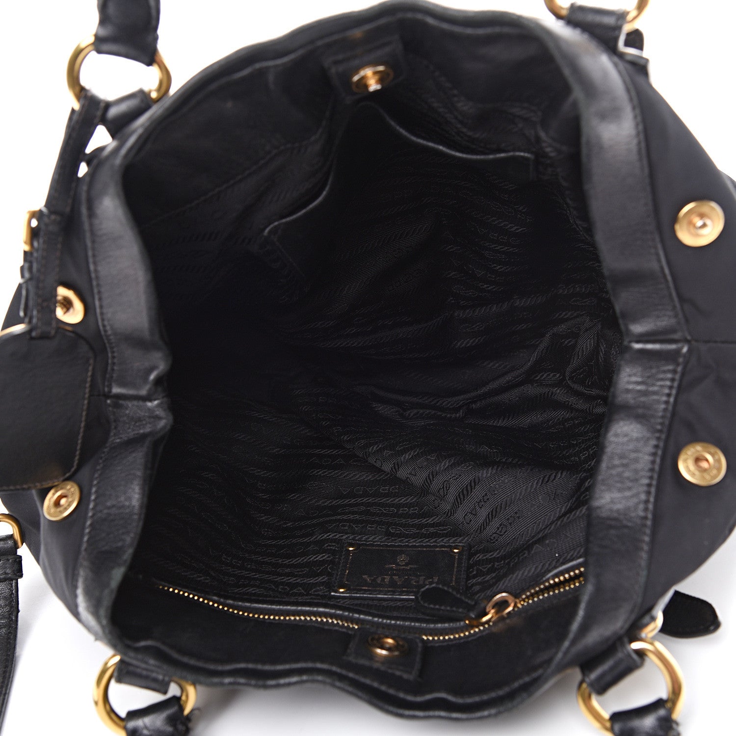 Prada Tessuto Nylon Jacquard Logo Tote Black 4 of 15