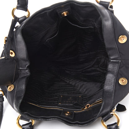 Prada Tessuto Nylon Jacquard Logo Tote Black 4 of 15