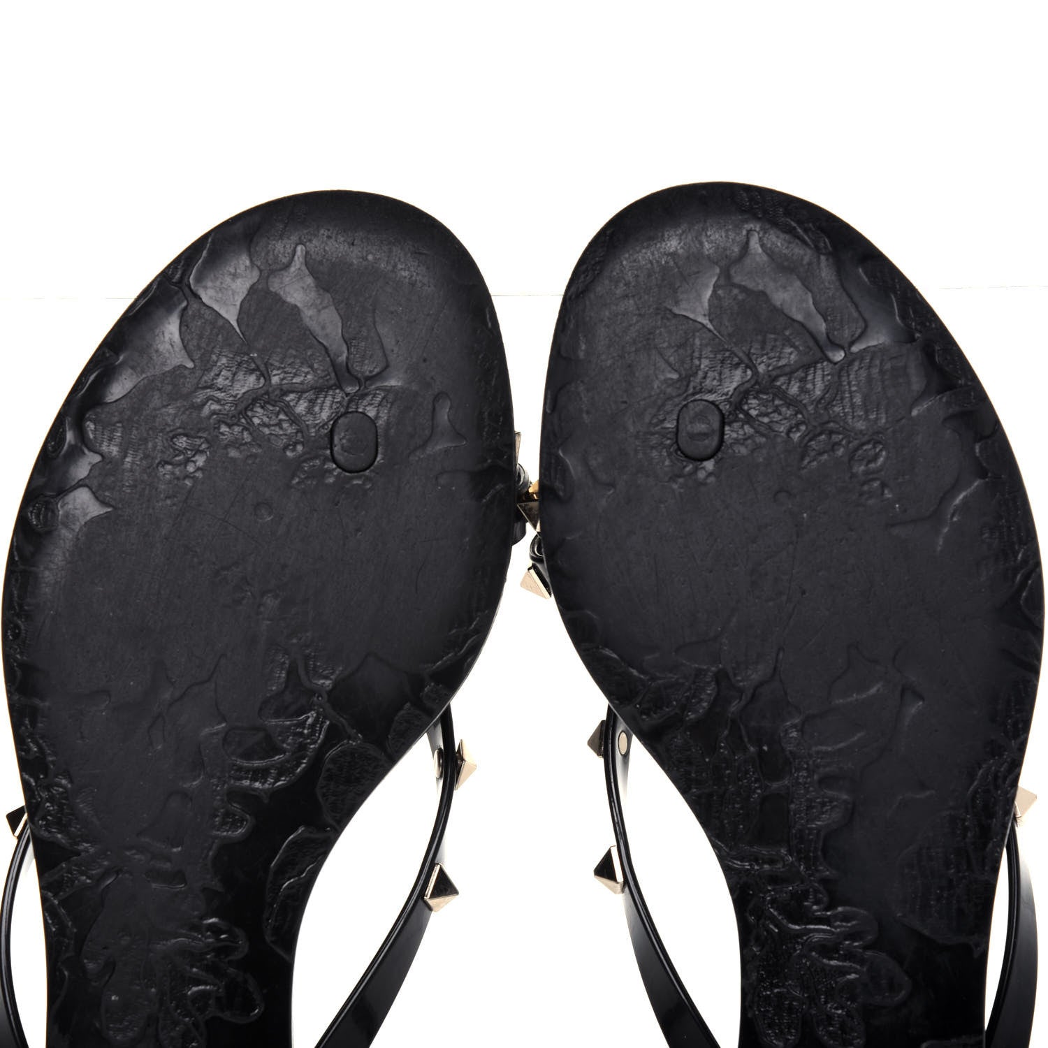 Valentino Garavani PVC Jelly Rockstud Bow Thong Sandals 39 Black 9 of 10