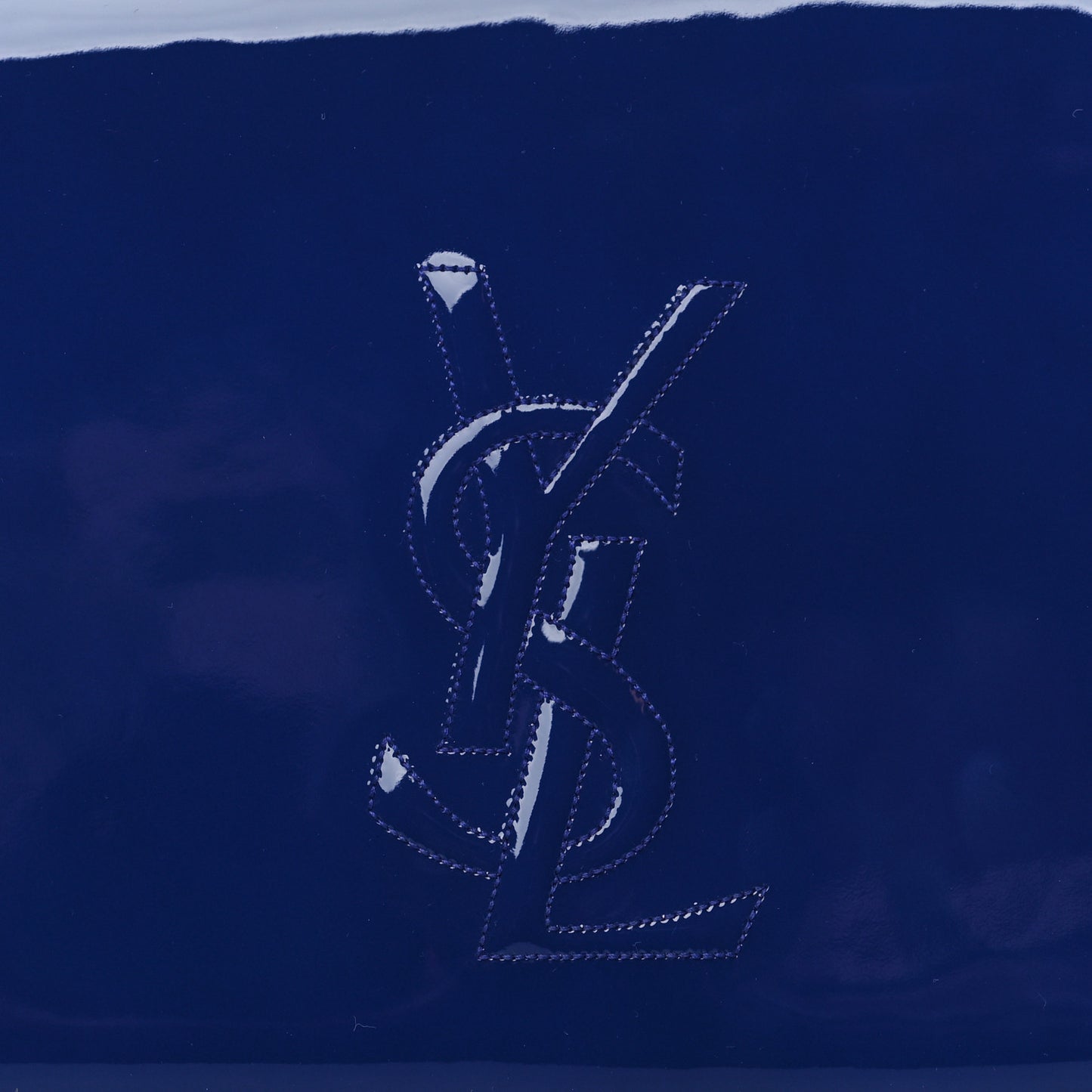Patent Calfskin Monogram Large Belle De Jour Clutch Royal Blue