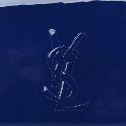 Saint Laurent Patent Calfskin Monogram Large Belle De Jour Clutch Royal Blue 7 of 7