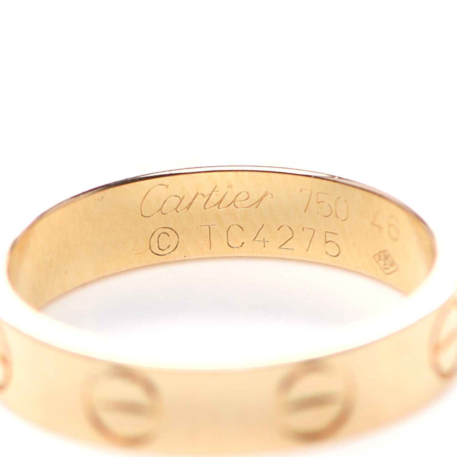 Cartier 18K Yellow Gold 3.5mm LOVE Wedding Band Ring 46 3.75 4 of 4