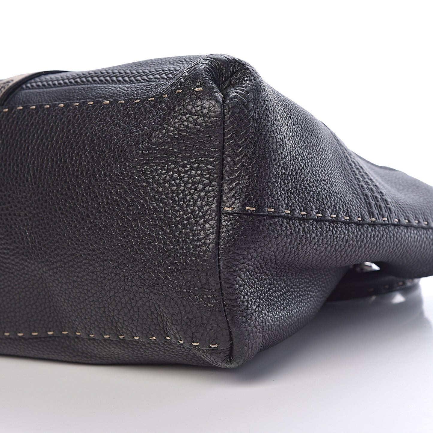 Calfskin Romano Selleria Large Villa Borghese Tote Black