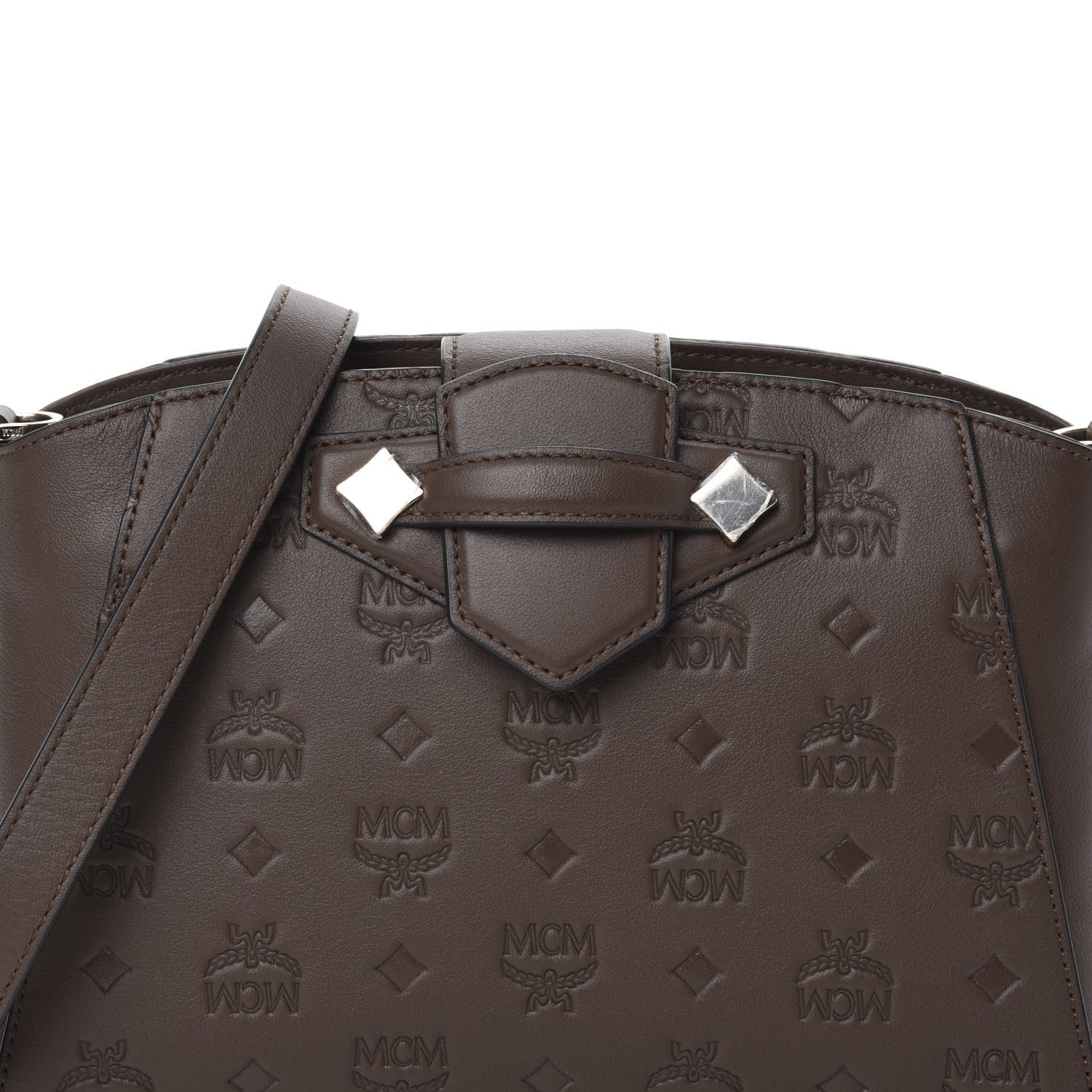 MCM Calfskin Ottomar Essential Crossbody Bag Brown 9 of 9