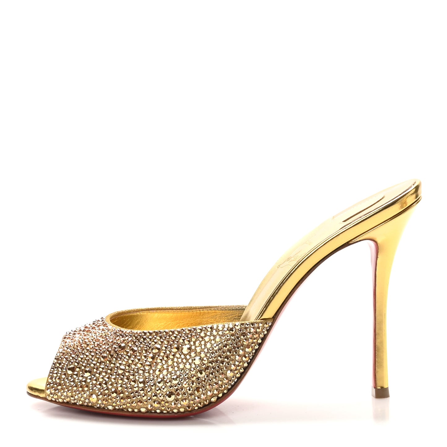 Suede Crystal Strass Me Dolly 100 Sandals 38.5 Gold