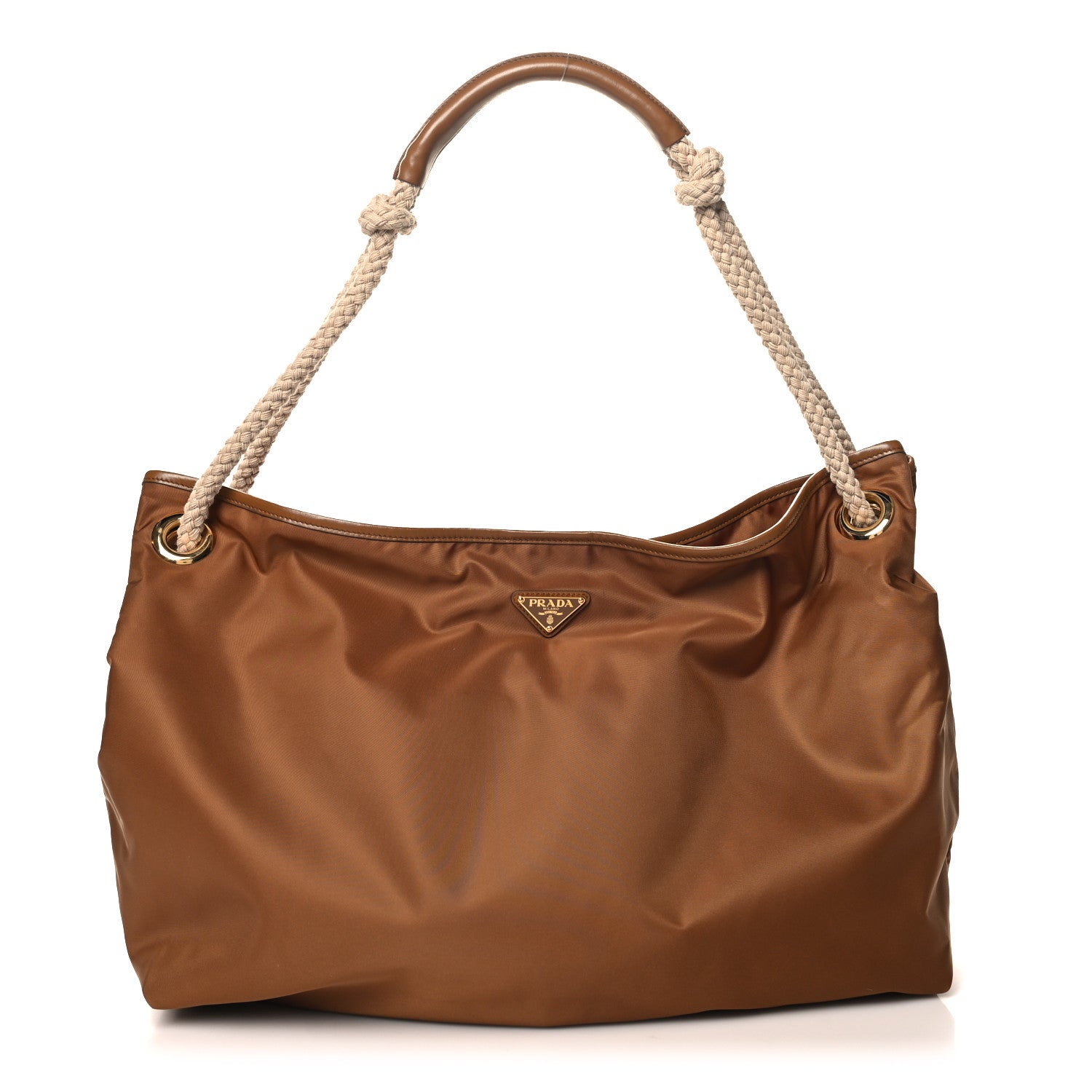 Prada Re-Nylon Triangle Large Mariner Shoulder Bag Brandy 1 of 11