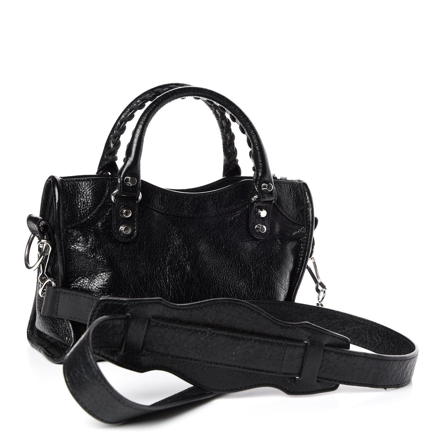 Agneau Classic Silver Hardware Mini City Black