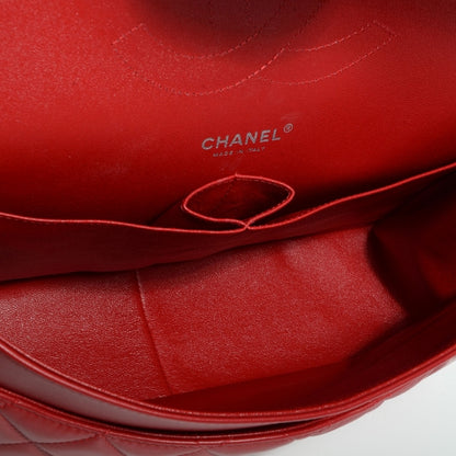 Chanel Lambskin Quilted Jumbo Double Flap Red 6 of 9