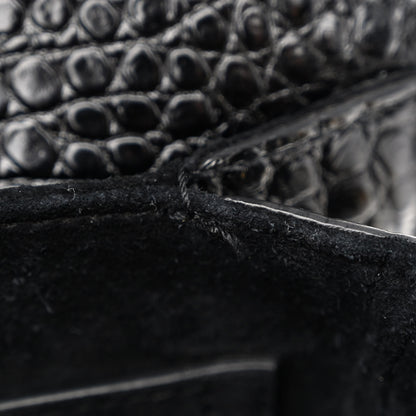 Saint Laurent Calfskin Crocodile Embossed New Besace Crossbody Bag Black 12 of 12
