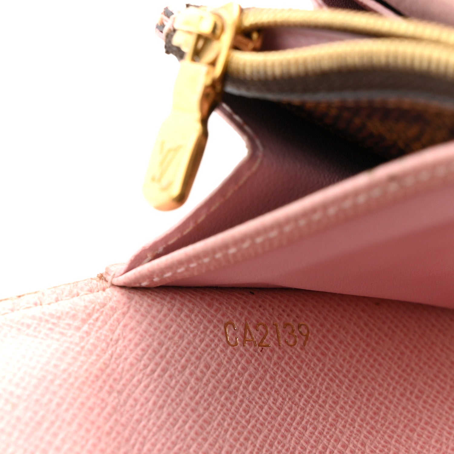 Louis Vuitton Damier Ebene Studded Sarah Wallet NM Rose Ballerine 7 of 10