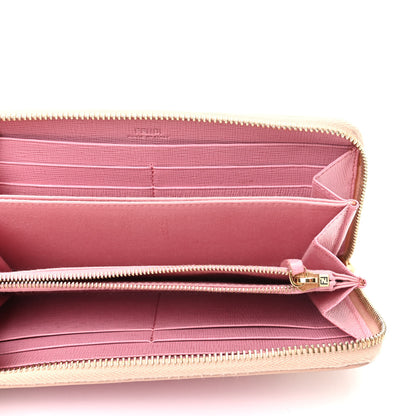 Fendi Vitello Elite QuTweet Studded Zip Around Wallet Pink 5 of 10