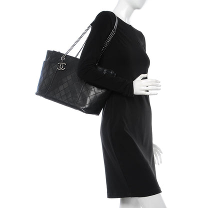Chanel Lambskin Stitched Shopping Tote Black 2 of 7