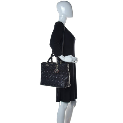 Christian Dior Lambskin Cannage Large Lady Dior Black 3 of 10