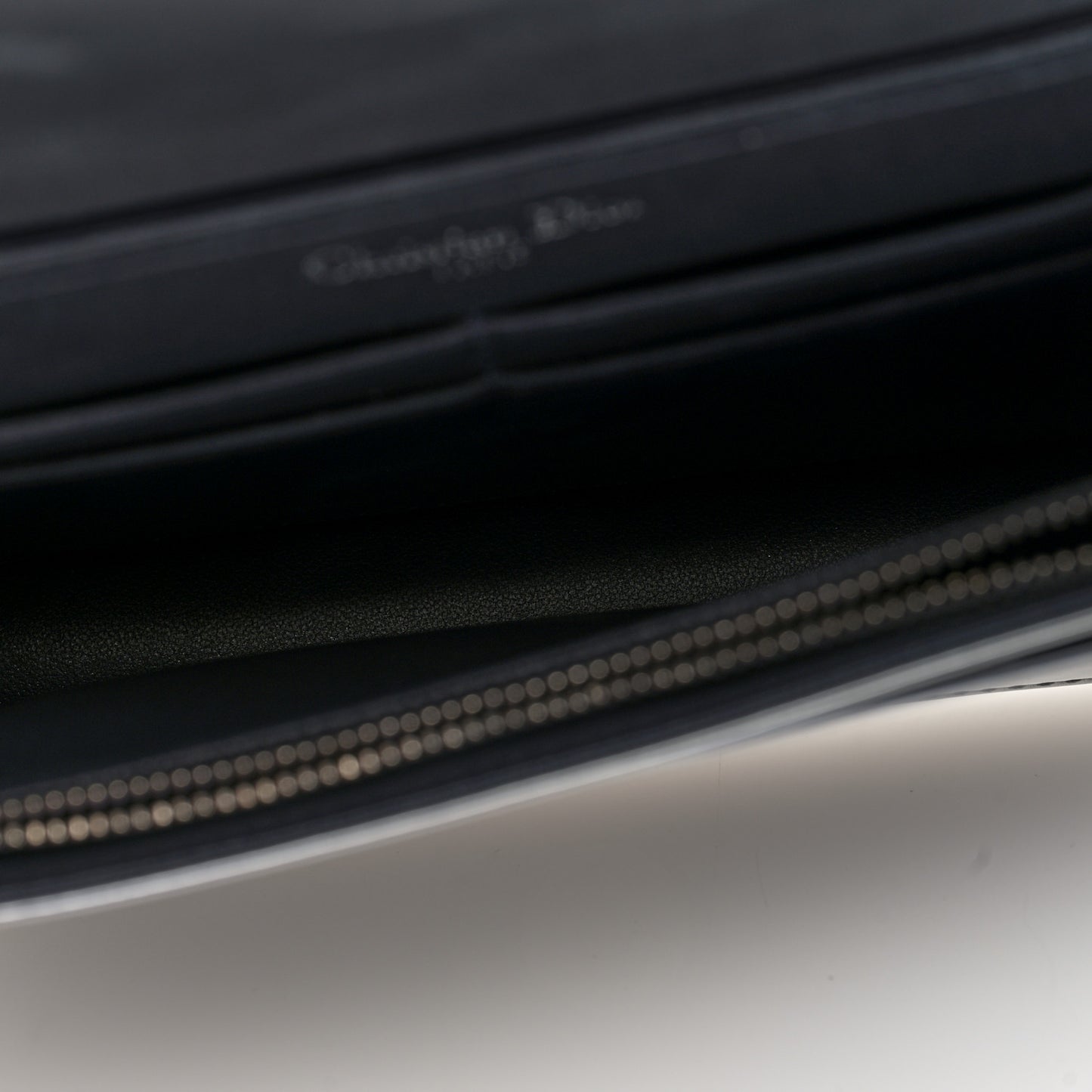 Metallic Patent Micro-Cannage Diorama Wallet on Chain Pouch Silver