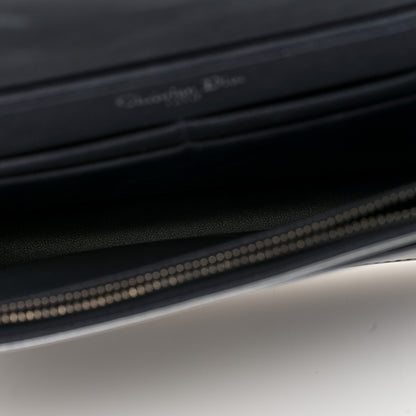 Christian Dior Metallic Patent Micro-Cannage Diorama Wallet on Chain Pouch Silver 5 of 10