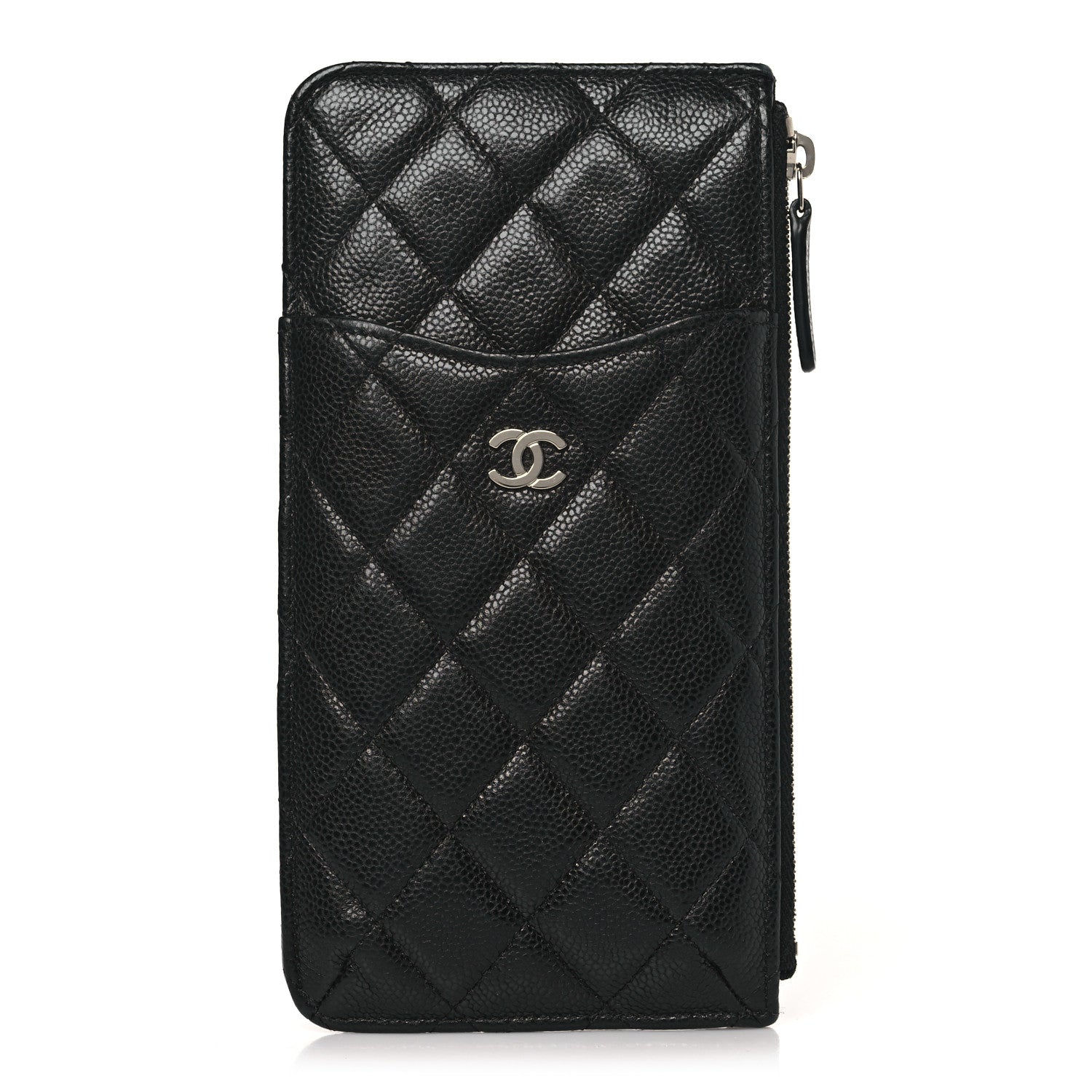 Chanel Caviar Quilted Classic Flat Wallet Pouch Black 1 of 8