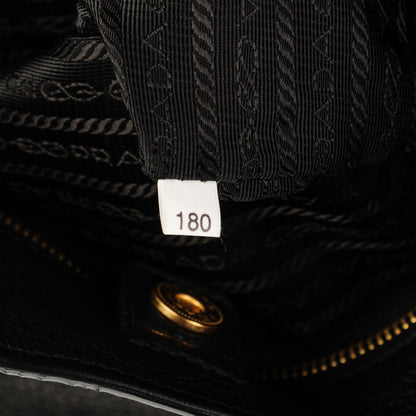 Prada Vitello Daino Side Zip Tote Black 7 of 8