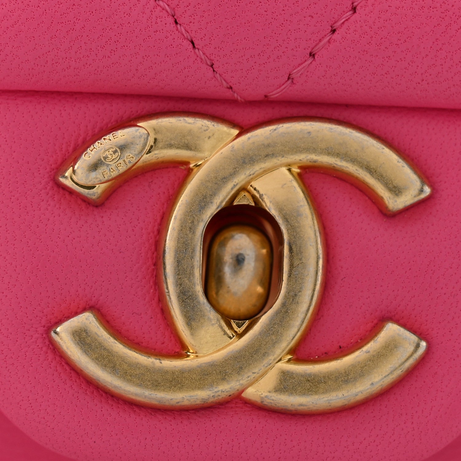 Chanel Lambskin Enamel Quilted Small Coco Hearts Flap Pink 12 of 12
