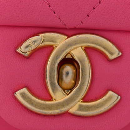 Chanel Lambskin Enamel Quilted Small Coco Hearts Flap Pink 12 of 12