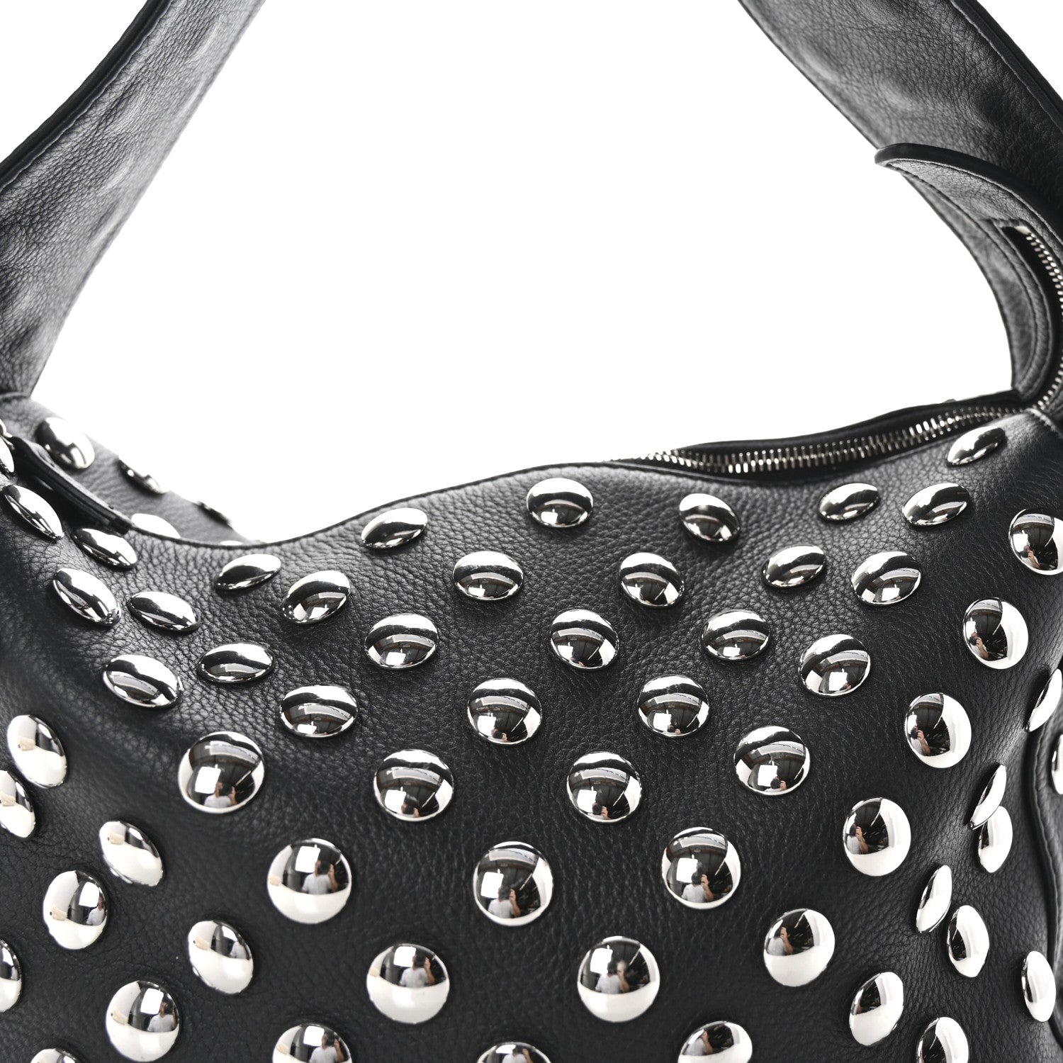 Khaite Pebbled Sport Calfskin Studded Elena Black 7 of 9