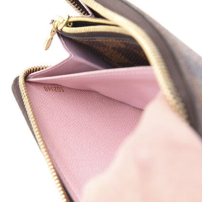Louis Vuitton Damier Ebene Clemence Wallet Rose Ballerine 6 of 10