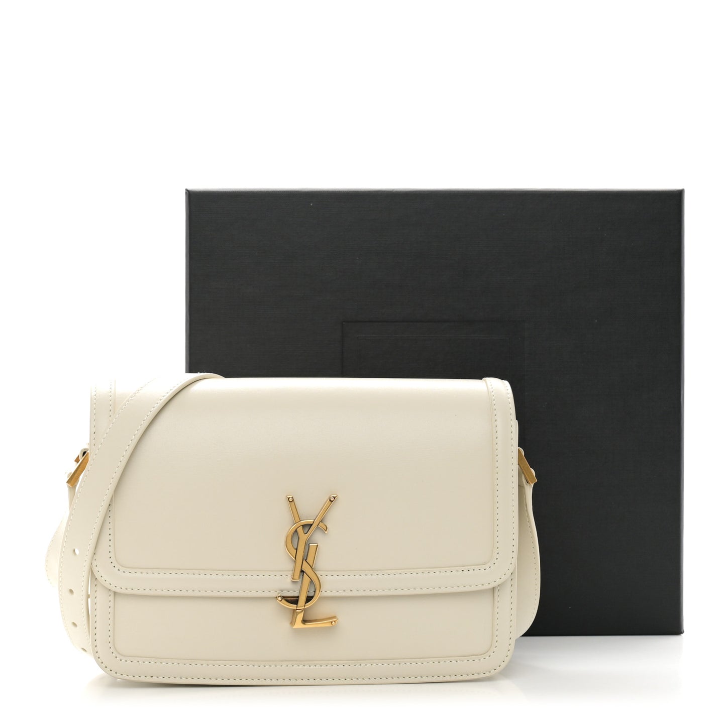 Box Calfskin Monogram Medium Solferino Satchel Crema Soft