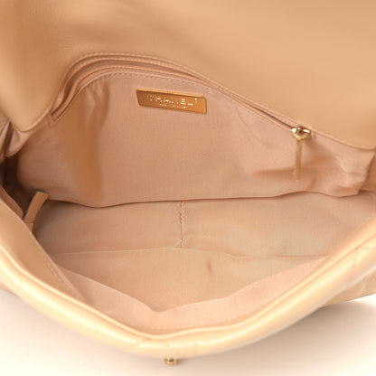 Chanel Lambskin Quilted Large Chanel 19 Flap Beige 5 of 9