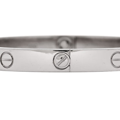 Cartier 18K White Gold LOVE Bracelet 18 5 of 9
