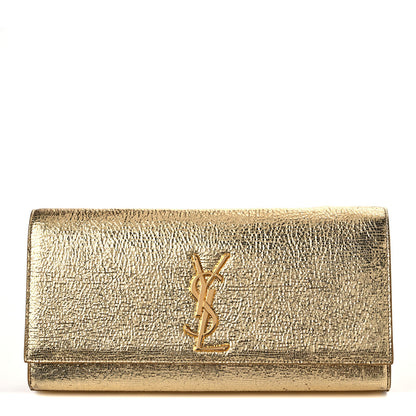 Saint Laurent Metallic Textured Calfskin Classic Monogram Cassandre Clutch Gold 1 of 9