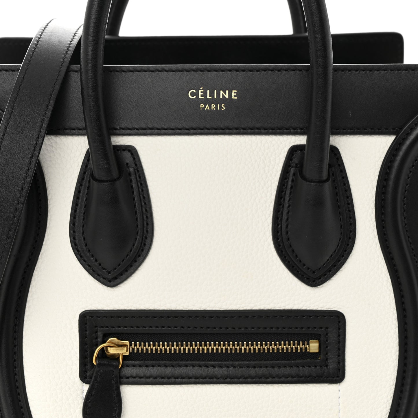Smooth Drummed Calfskin Nano Tri-Color Luggage White