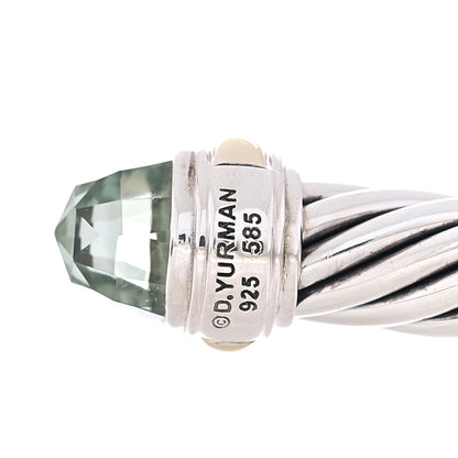 David Yurman Sterling Silver 14K Yellow Gold Prasiolite 7mm Cable Classics Bracelet 3 of 3