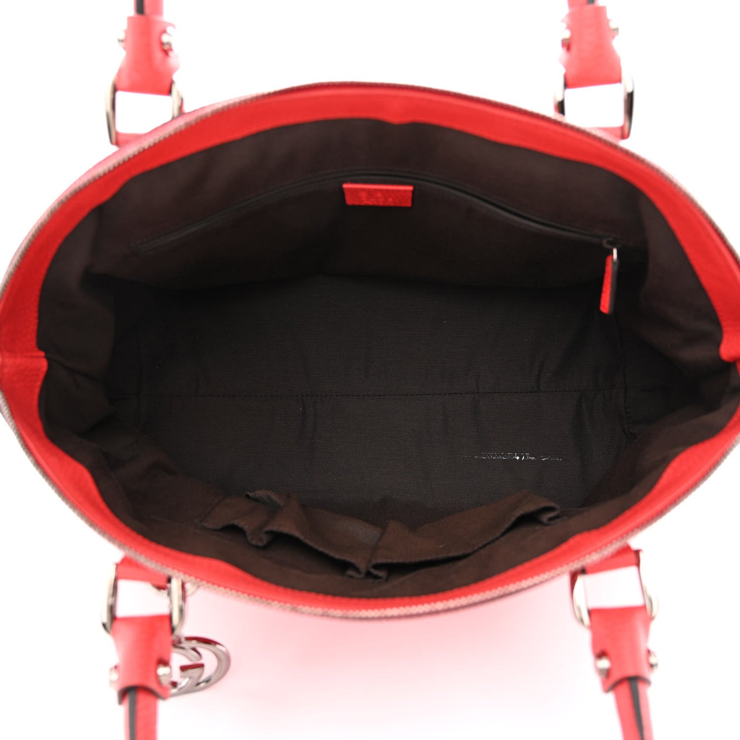 Dollar Calfskin Medium GG Charm Dome Satchel Sporting Red