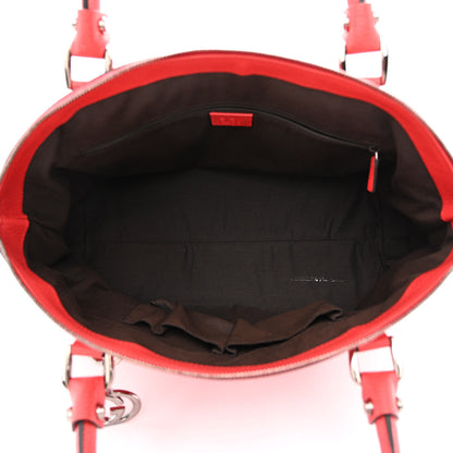 Gucci Dollar Calfskin Medium GG Charm Dome Satchel Sporting Red 5 of 11