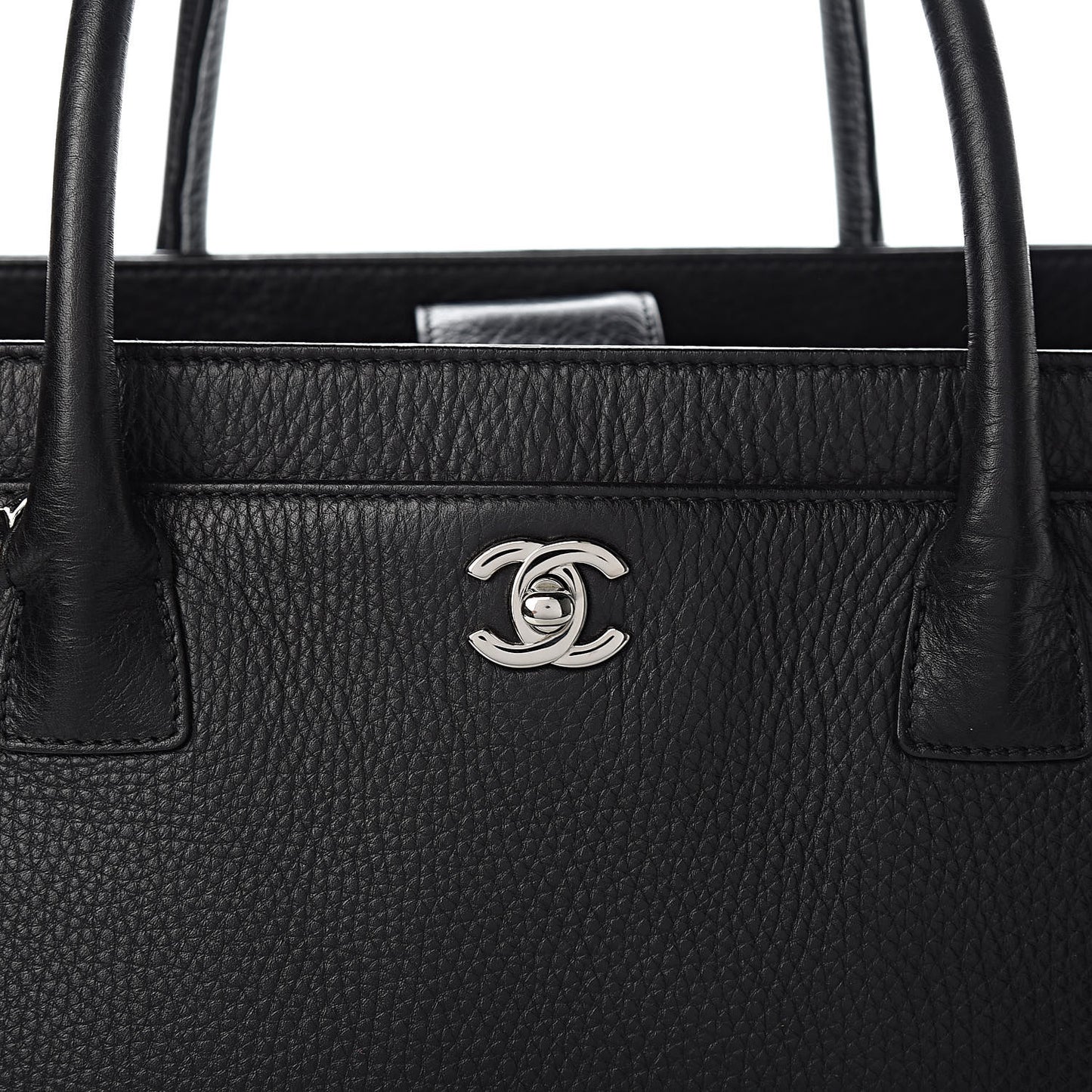 Calfskin Cerf Executive Shopper Tote Black