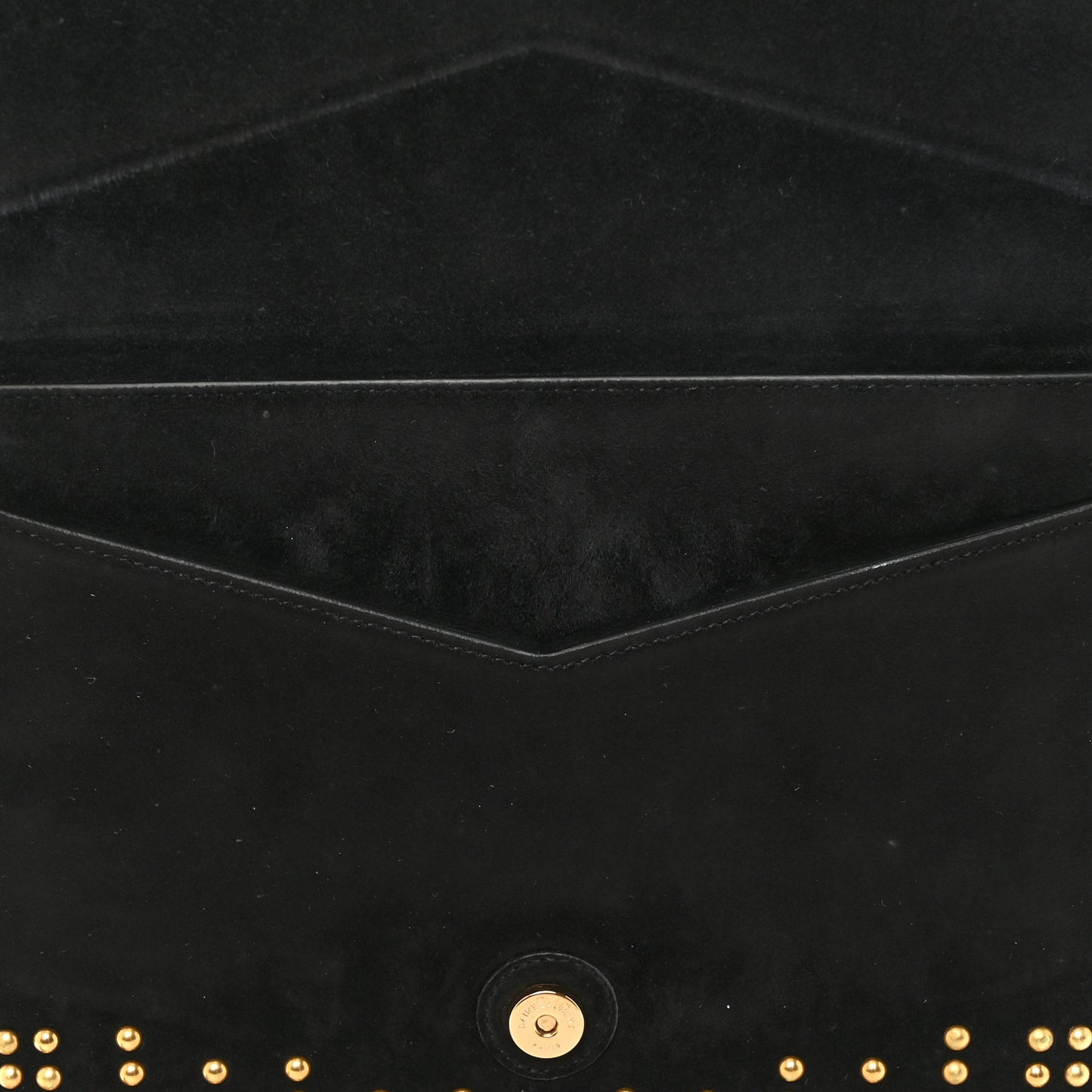 Suede Studded Monogram Medium Sulpice Shoulder Bag Black