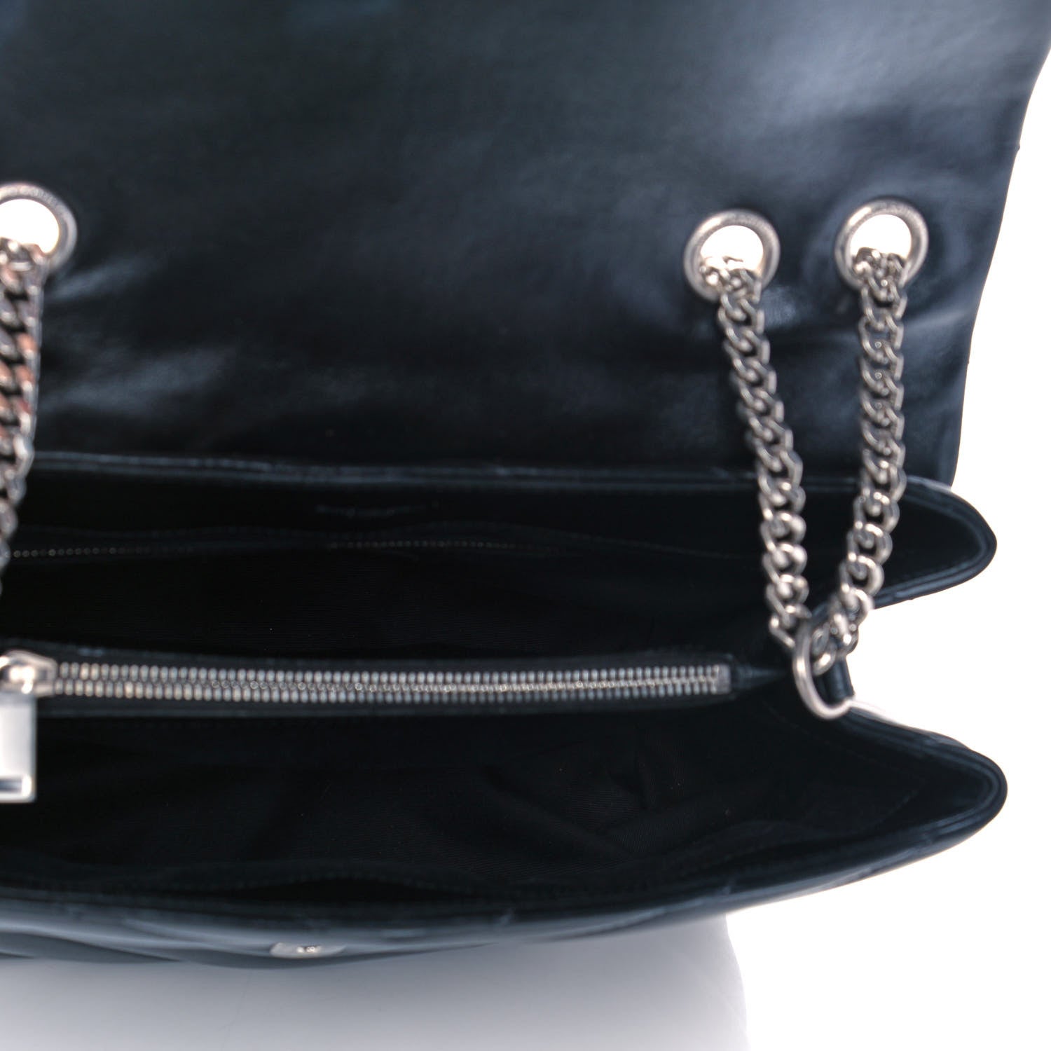 Saint Laurent Calfskin Y Quilted Monogram Medium Loulou Chain Satchel Black 5 of 12