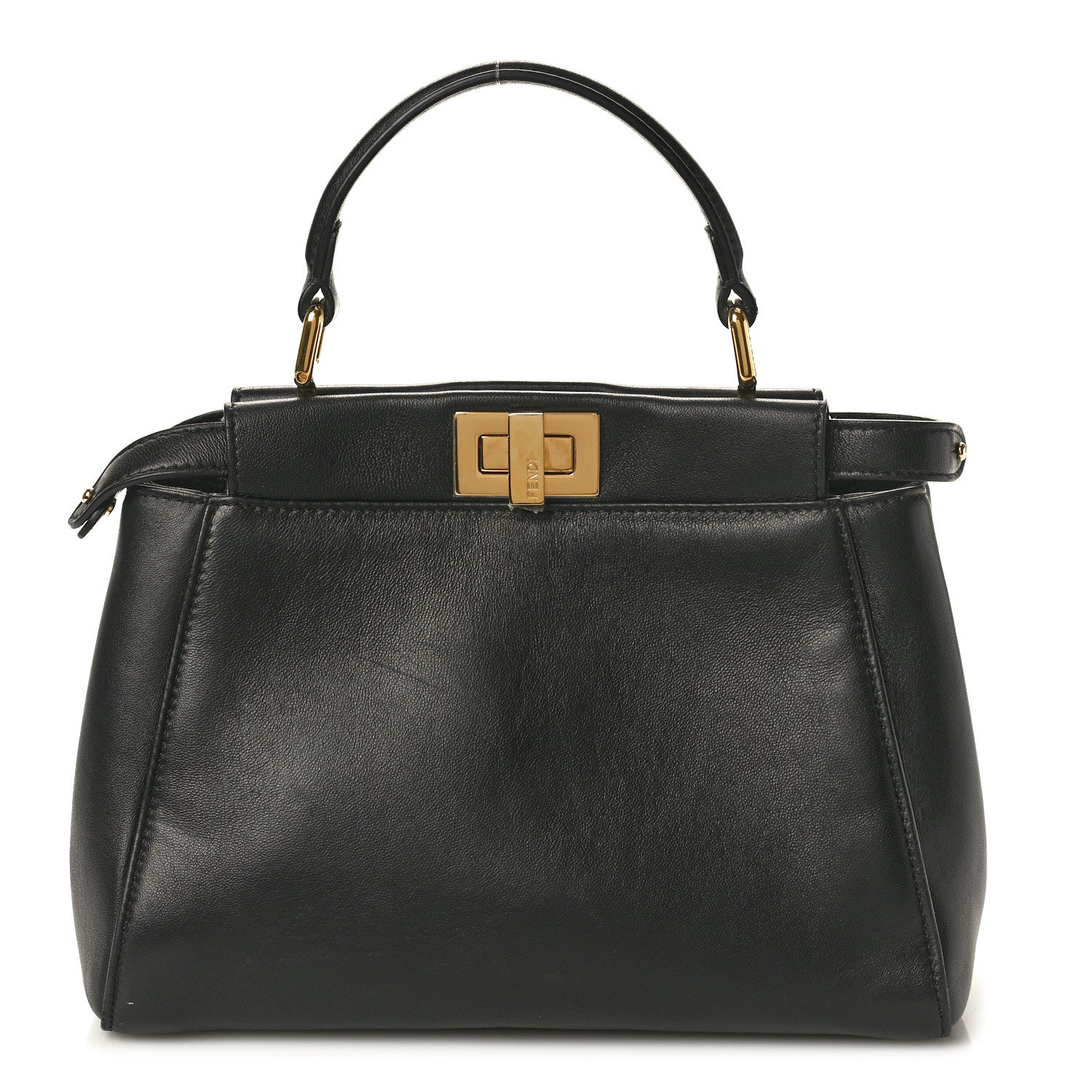 Fendi Nappa Mini Peekaboo Iconic Satchel Black 1 of 9