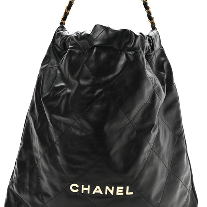 Chanel Calfskin Quilted Large Chanel 22 Black White 8 of 10
