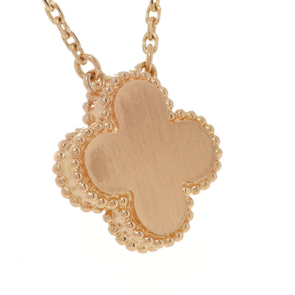 Van Cleef & Arpels 18K Yellow Gold Diamond Lapis Lazuli Vintage Alhambra Pendant Necklace 2 of 6