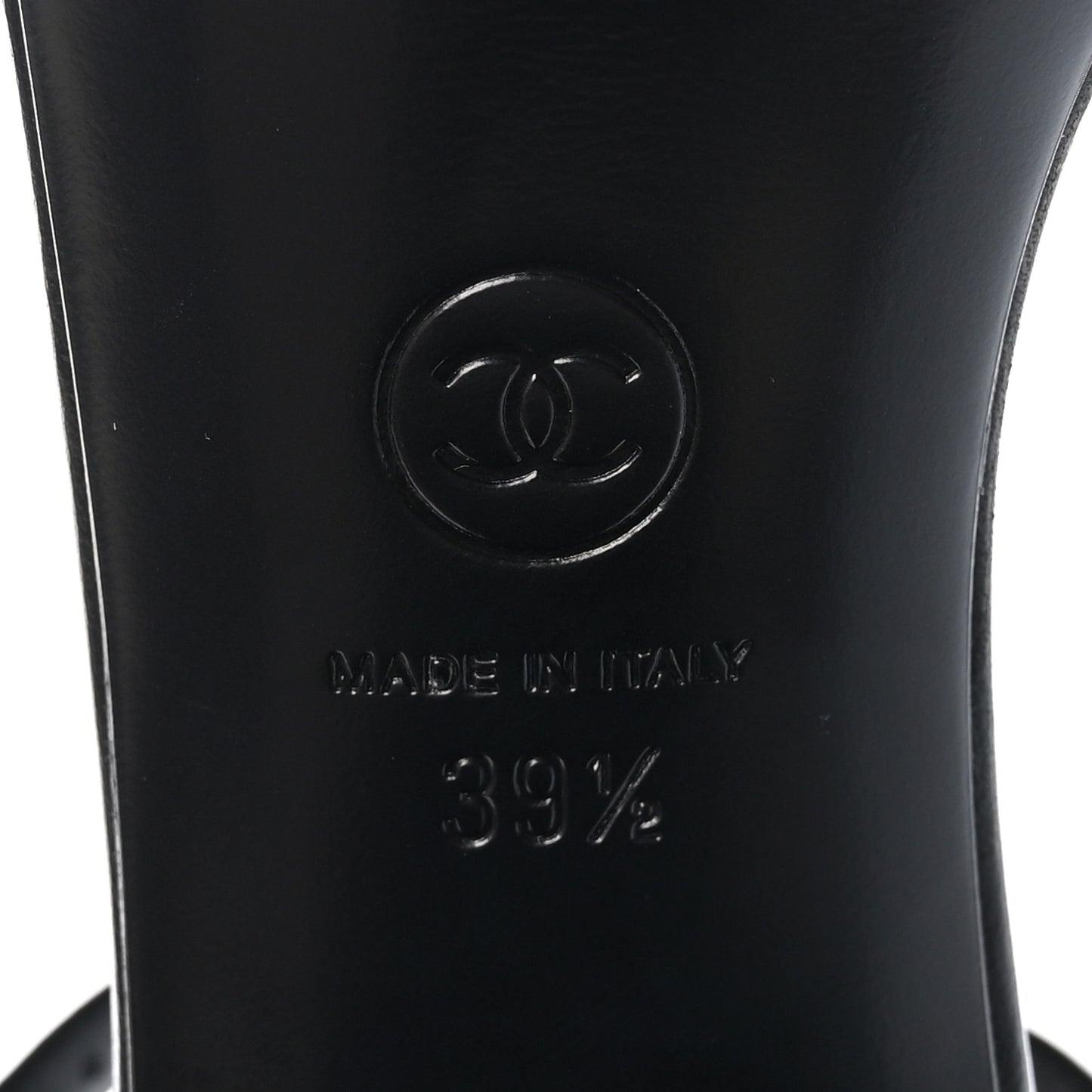 Lambskin Logo Platform Sandals 39.5 Black