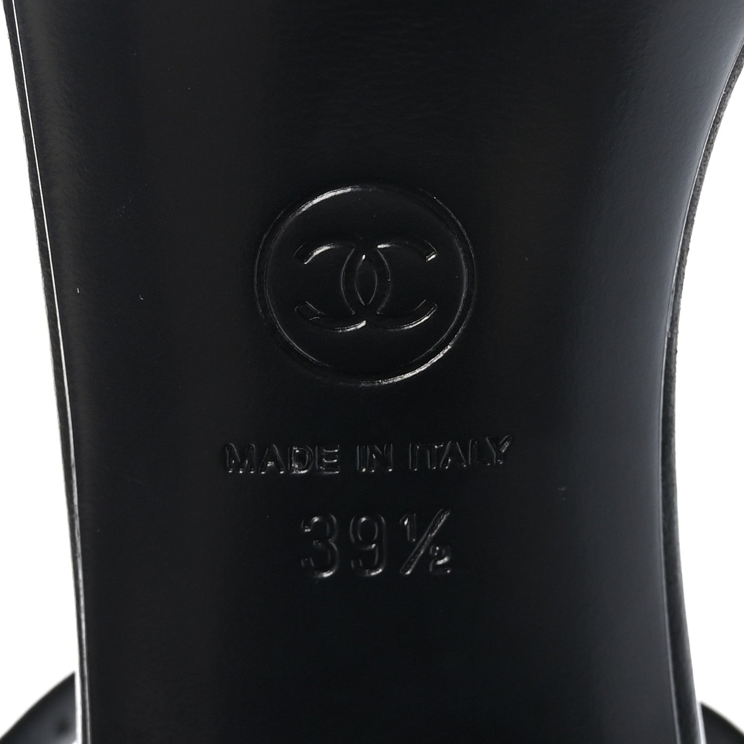 Chanel Lambskin Logo Platform Sandals 39.5 Black 7 of 9