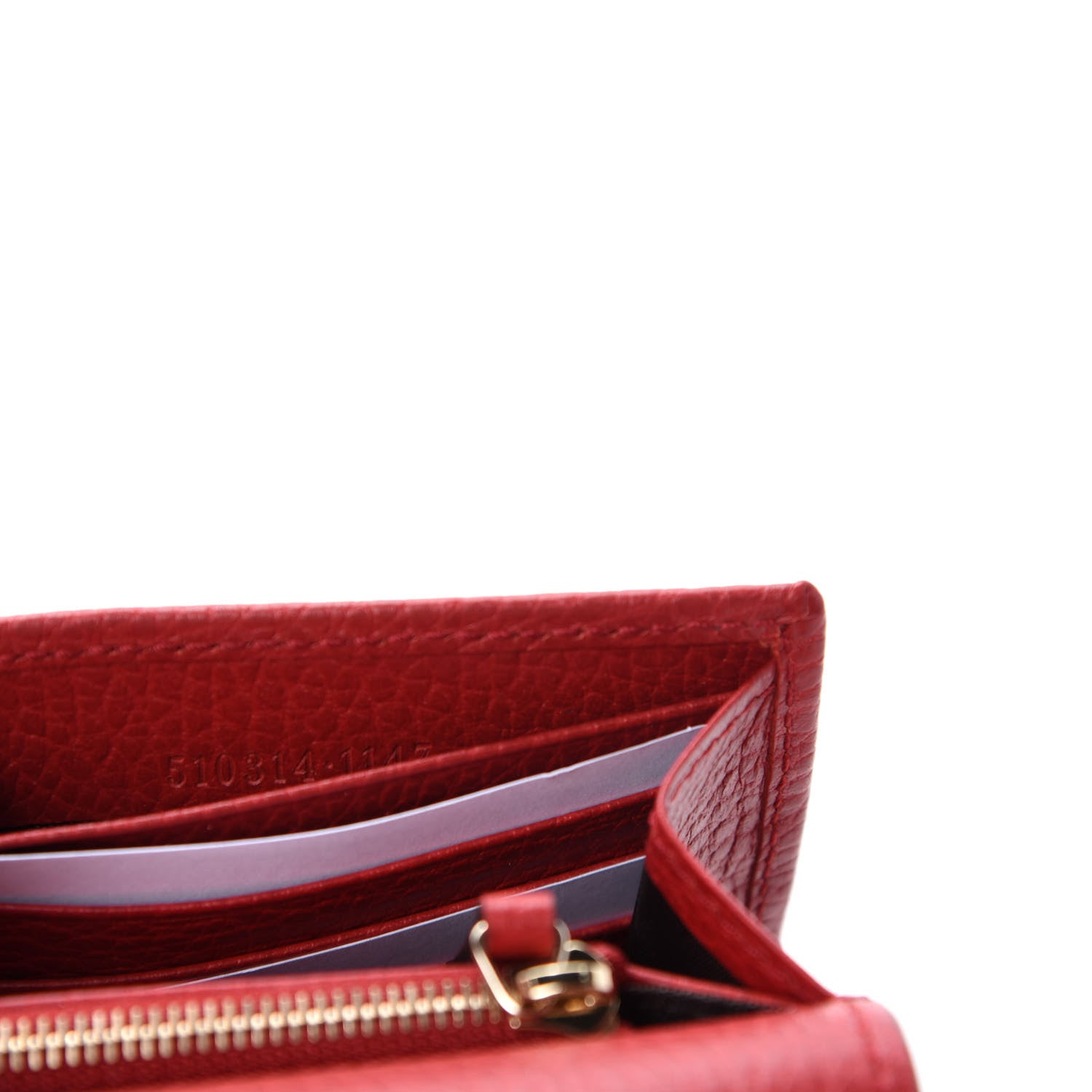 Gucci Dollar Calfskin Interlocking G Chain Wallet Red 9 of 11