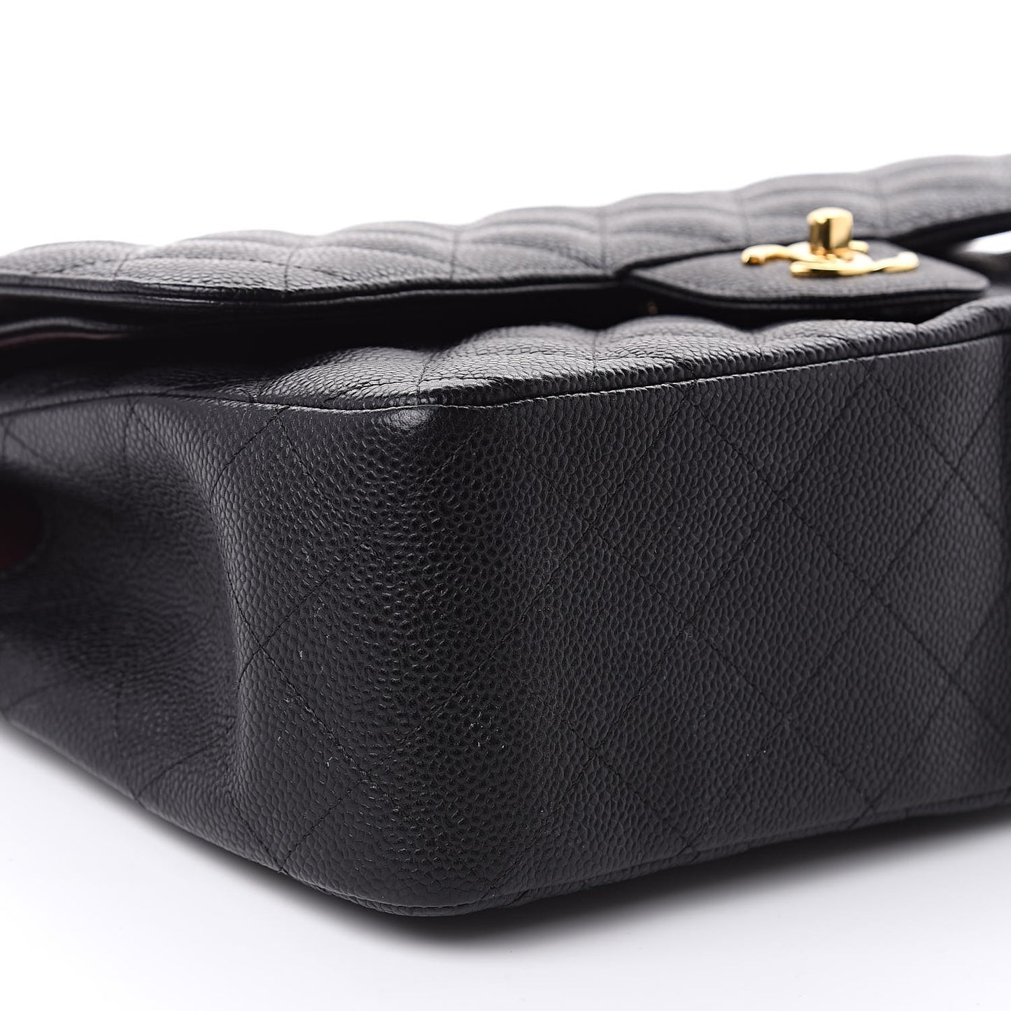 Caviar Quilted Jumbo Double Flap Black