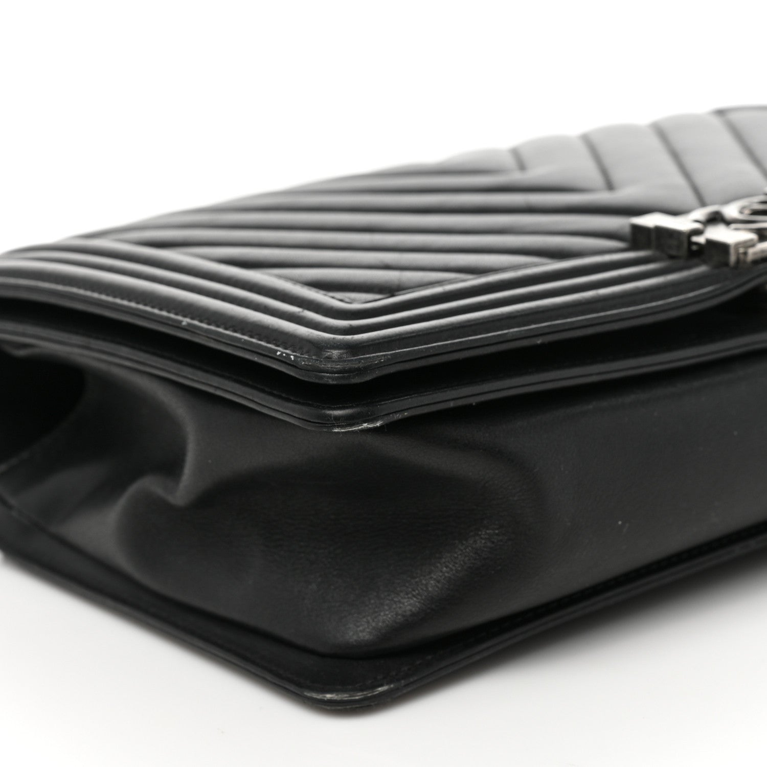 Chanel Calfskin Chevron Quilted New Medium Boy Flap Black 8 of 10