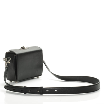 Alexander McQueen Silky Amish Grain Calfskin Box Shoulder Bag 19 Black 3 of 6