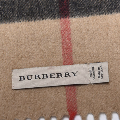Burberry Cashmere Giant Check Fringe Scarf Camel 3 of 3