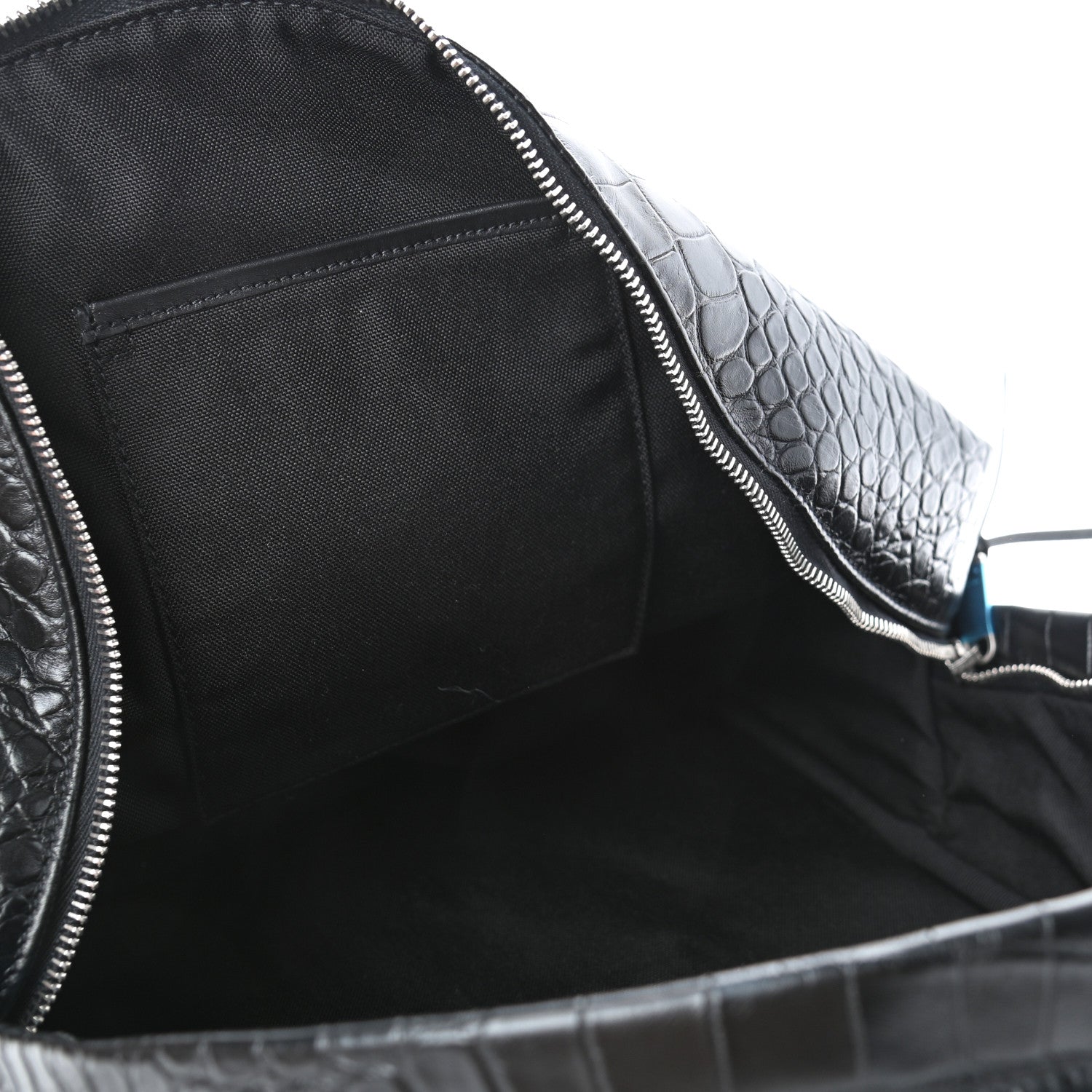 Saint Laurent Calfskin Crocodile Embossed City Backpack Black 4 of 4