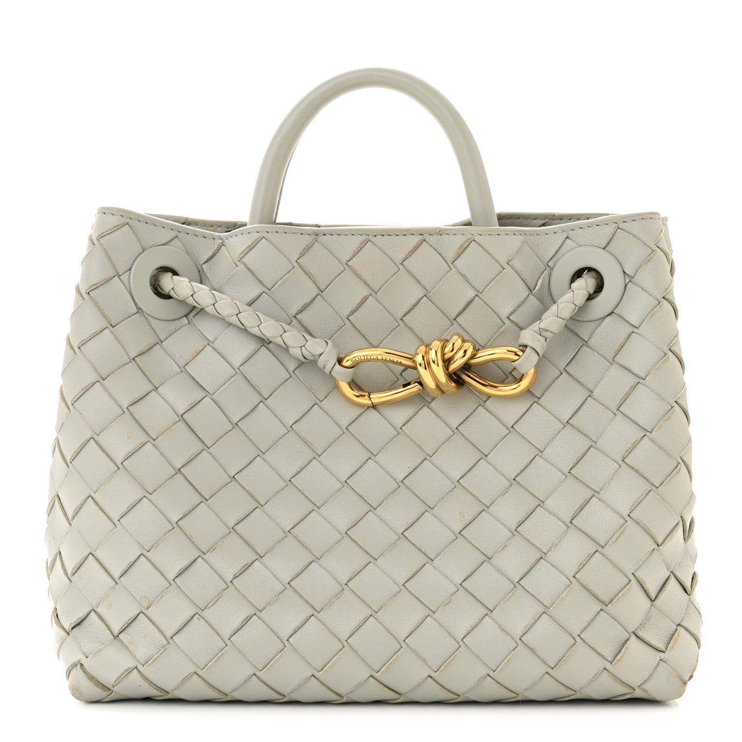 Nappa Intrecciato Small Andiamo Shoulder Bag Agate Grey