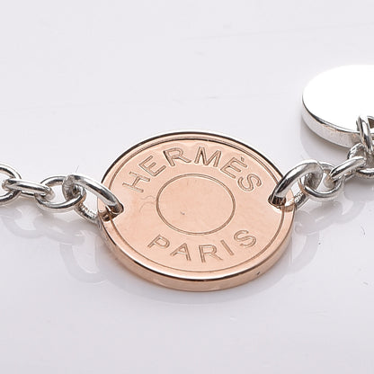 Hermes Sterling Silver 18K Rose Gold Confettis Bracelet SH 6 of 8